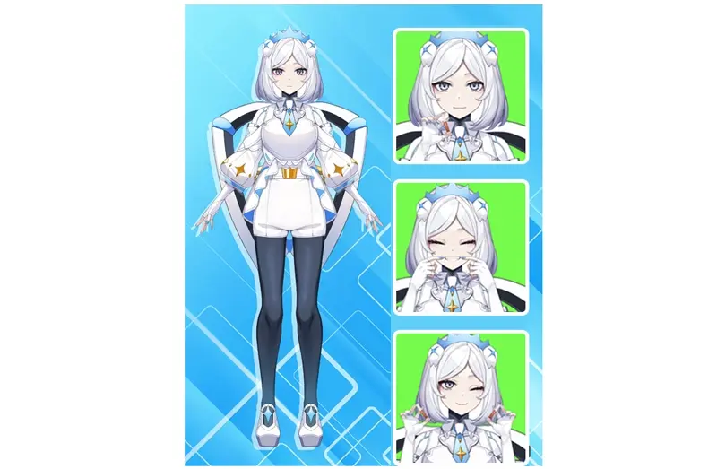 Vtuberキラ・ネビュライメージ　立ち絵と3枚の表情画像