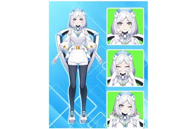 Vtuberキラ・ネビュライメージ　立ち絵と3枚の表情画像